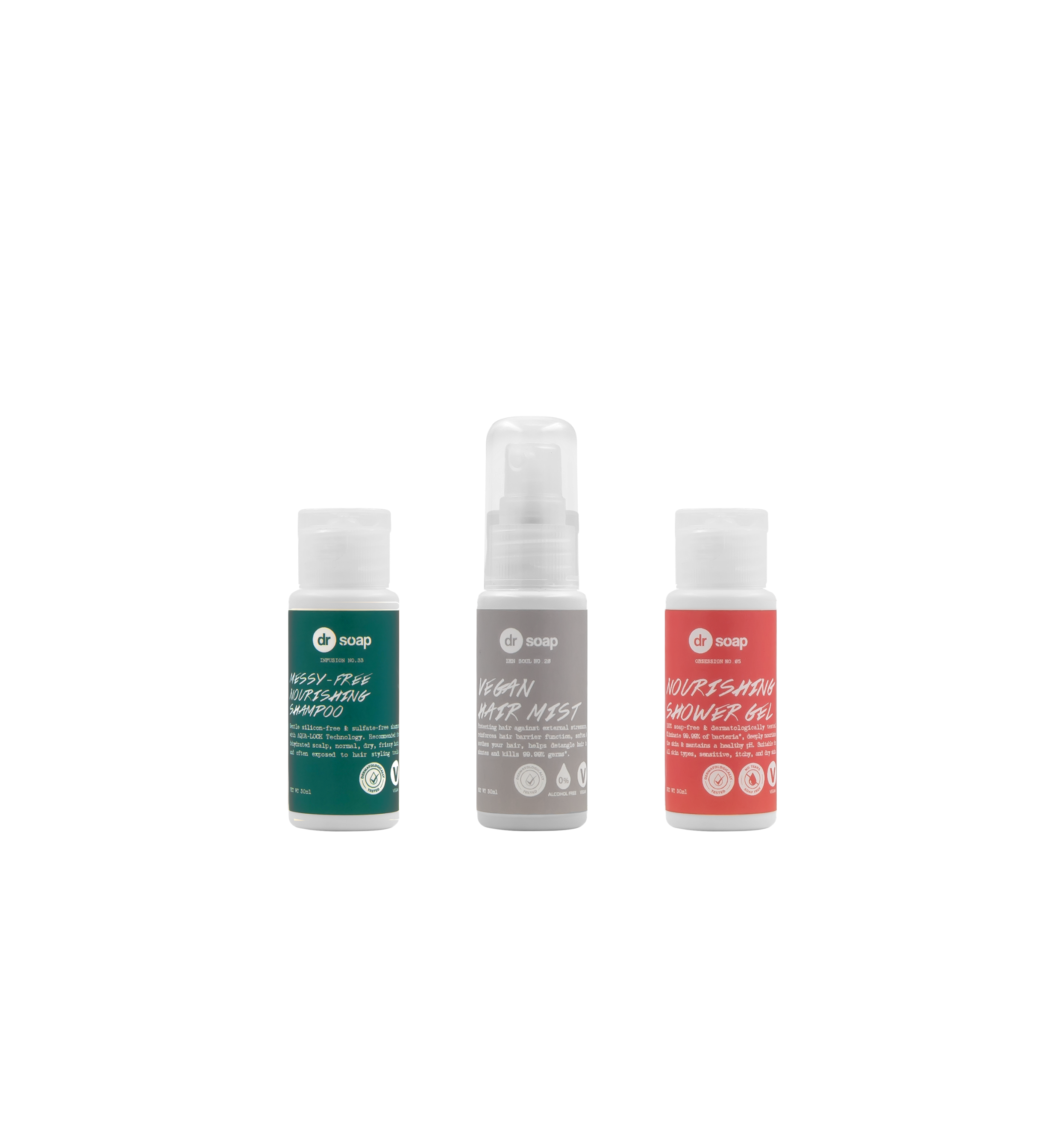 Vegan Series Bundle - Messy Free Shampoo, Vegan Hair Mist & Nourishing Shower Gel Obsession