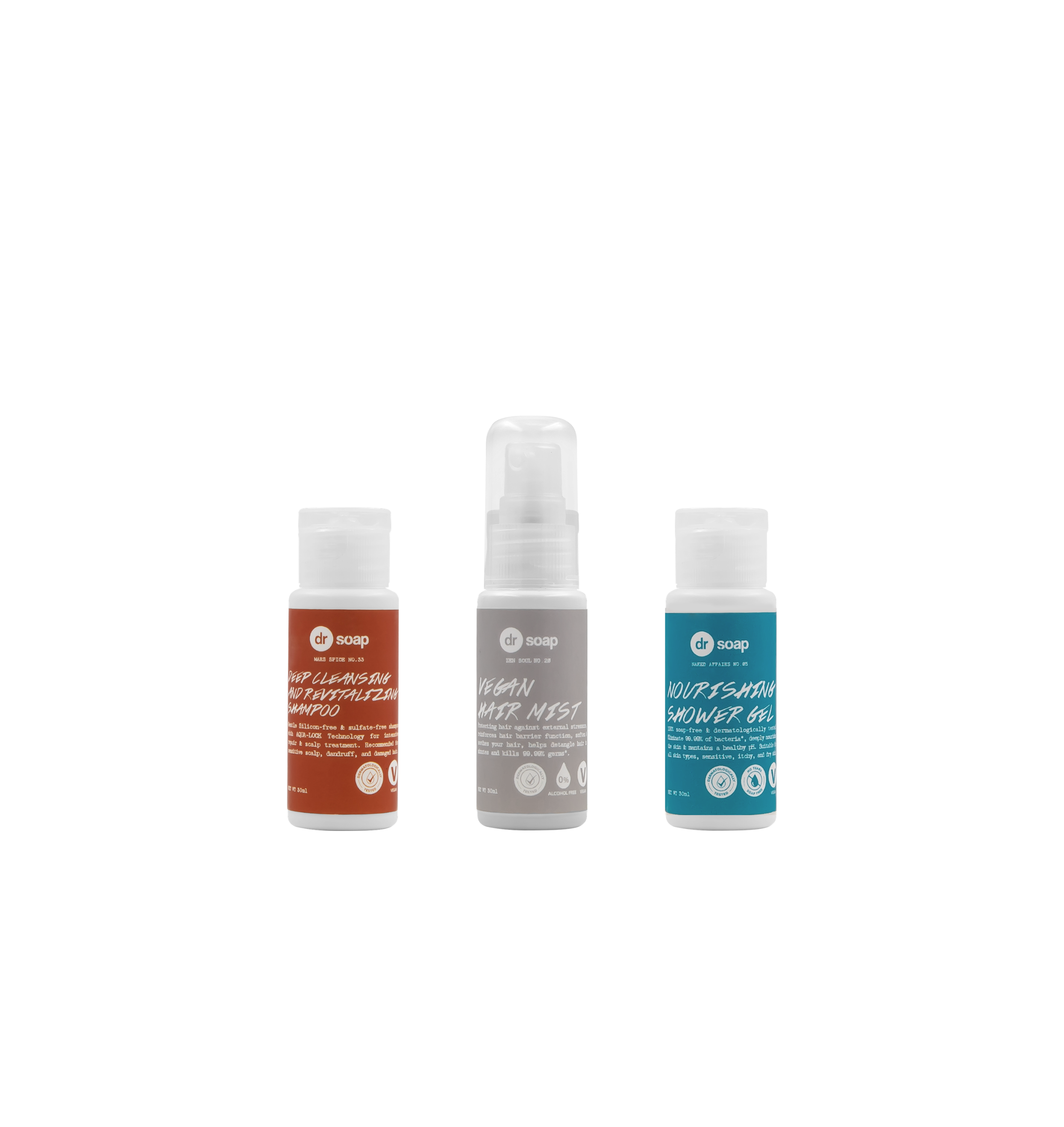 Vegan Series Bundle - Deep Cleansing Shampoo, Vegan Hair Mist & Nourishing Shower Gel Naked Affairs
