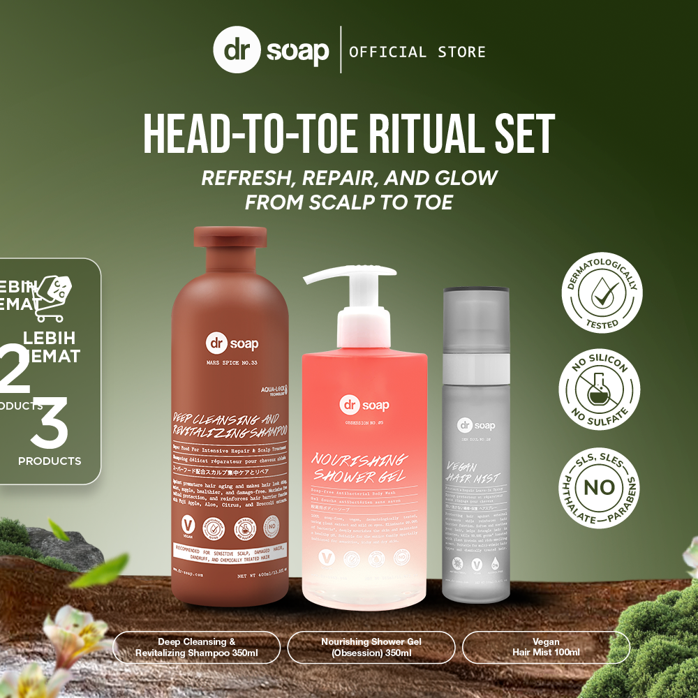 Vegan Series Bundle - Deep Cleansing Shampoo, Vegan Hair Mist & Nourishing Shower Gel Obsession